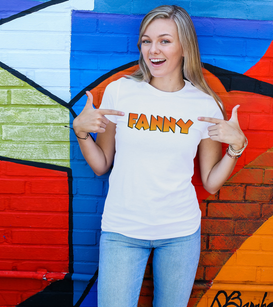 Fanny Bold Gradient Block Lettering T-Shirt