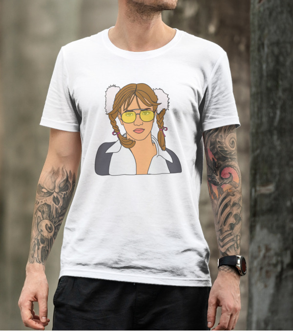 Britney Spears Iconic Schoolgirl Look With Yellow Glasses And Braids T-Shirt