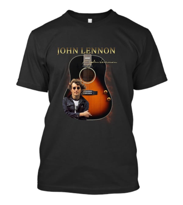 John Lennon Signature Acoustic Guitar T-Shirt