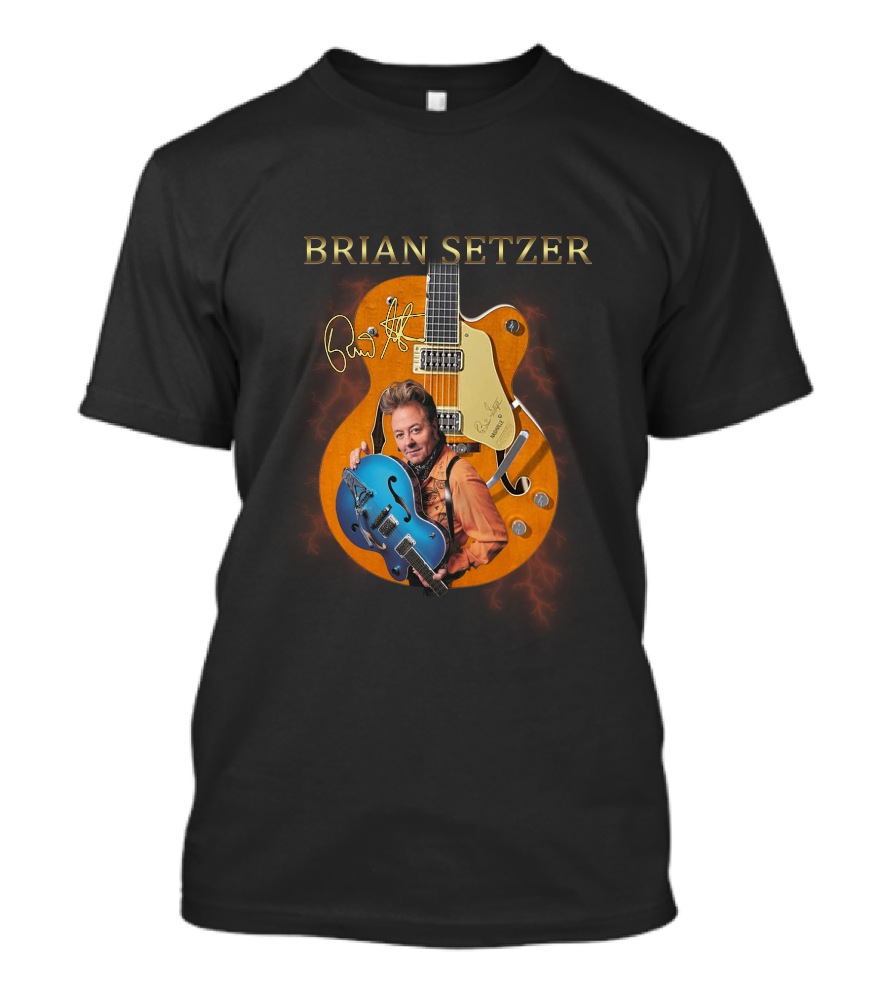 Brian Setzer Guitar Image T-Shirt