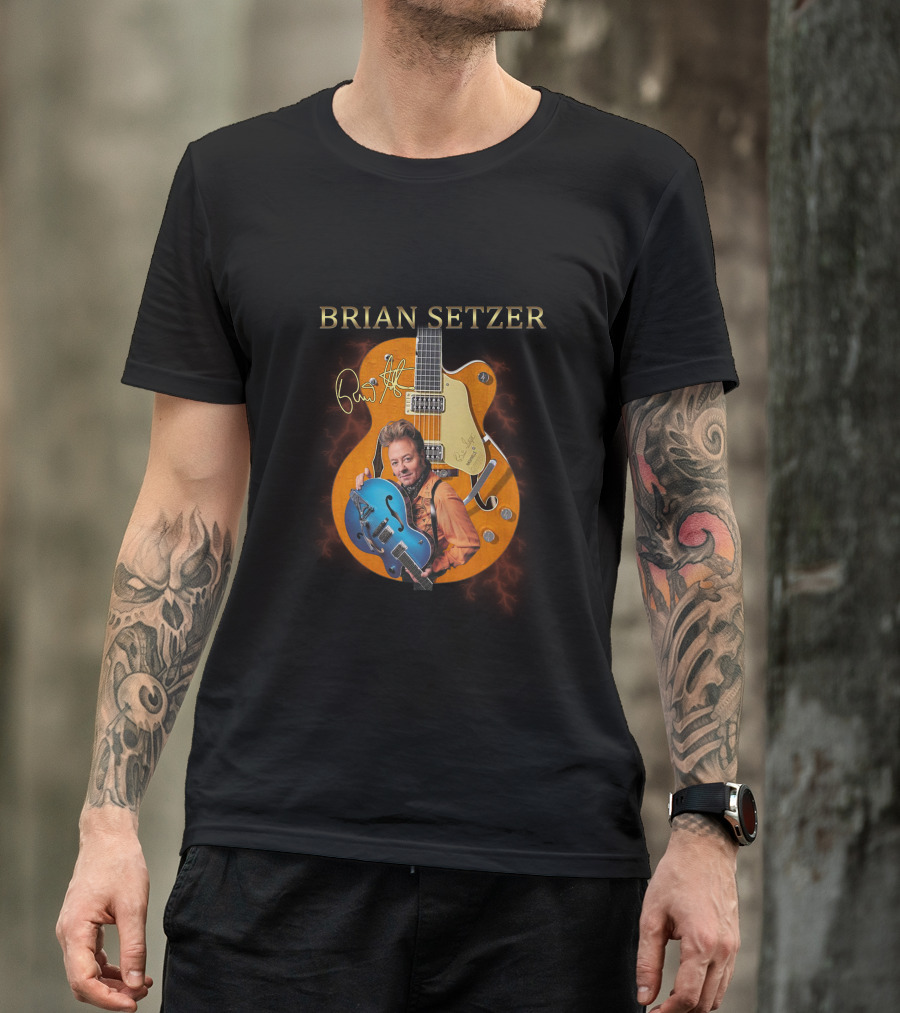 Brian Setzer Guitar Image T-Shirt