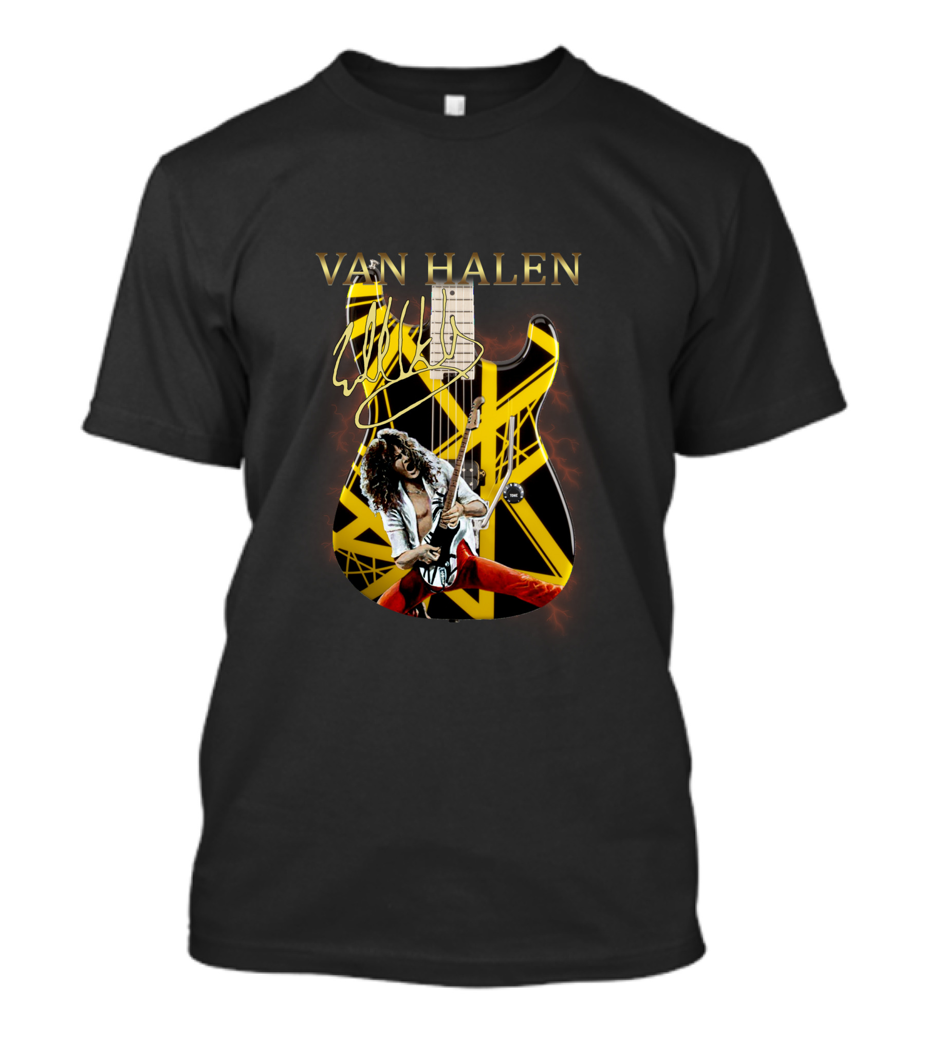 Van Halen Signature Guitar Eddie Van Halen Iconic Striped T-Shirt