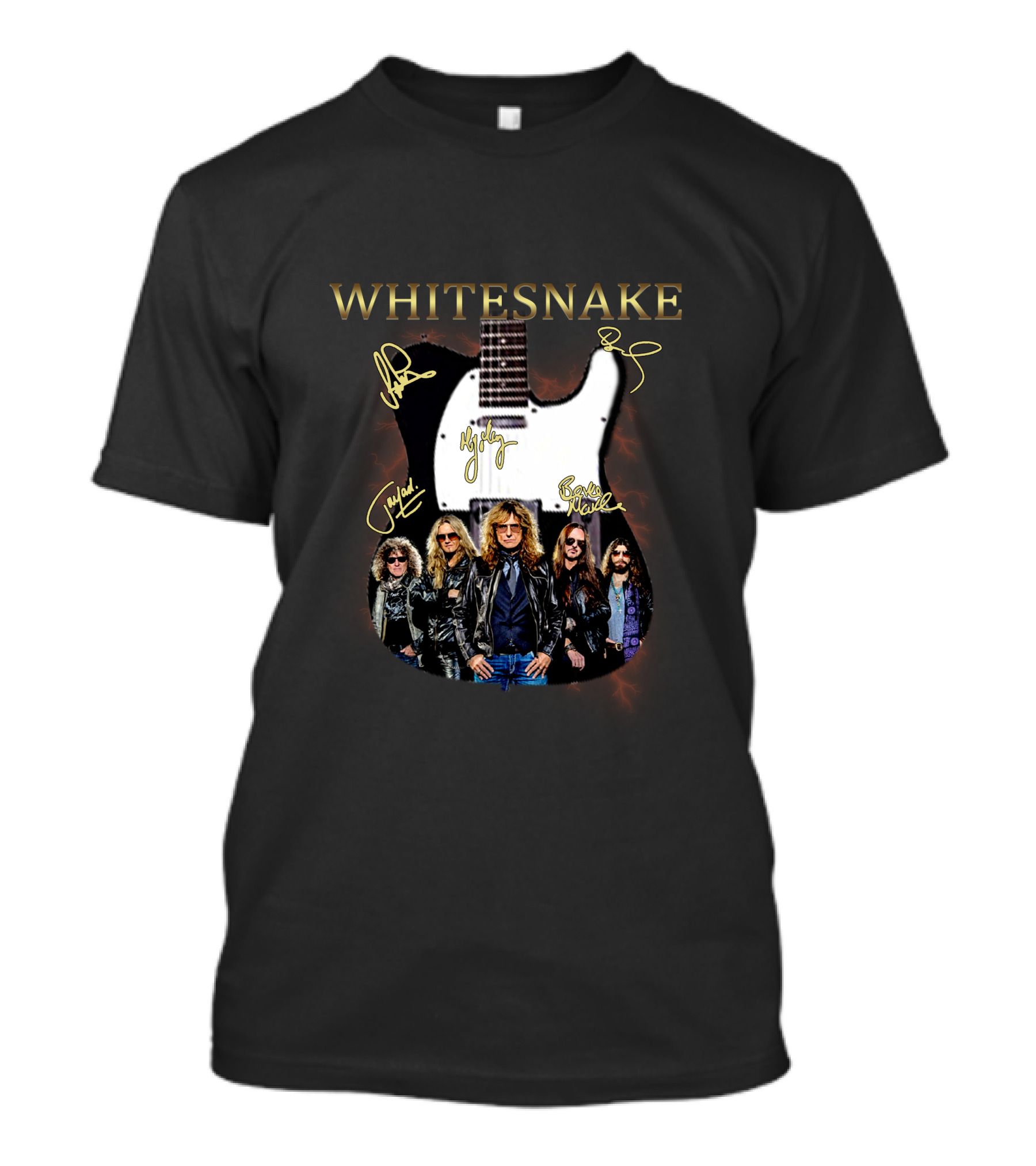 Whitesnake Band Guitar Photo T-Shirt