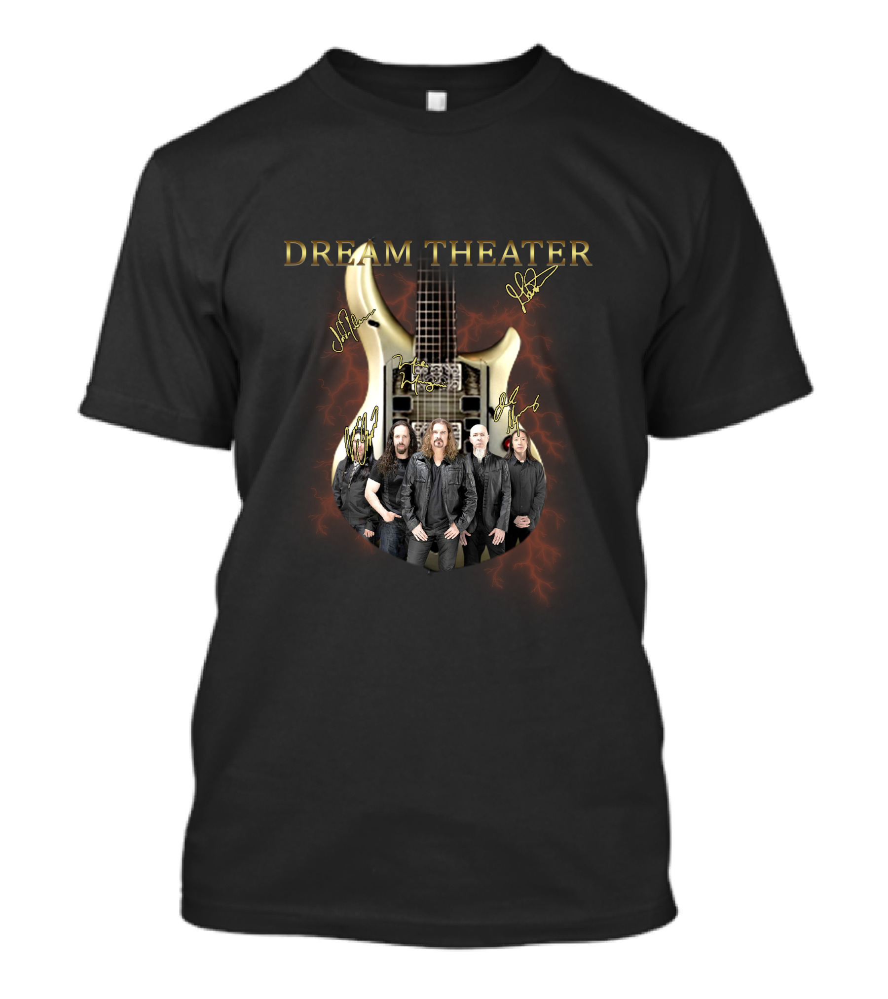 Dream Theater Guitar With Band And Signatures T-Shirt