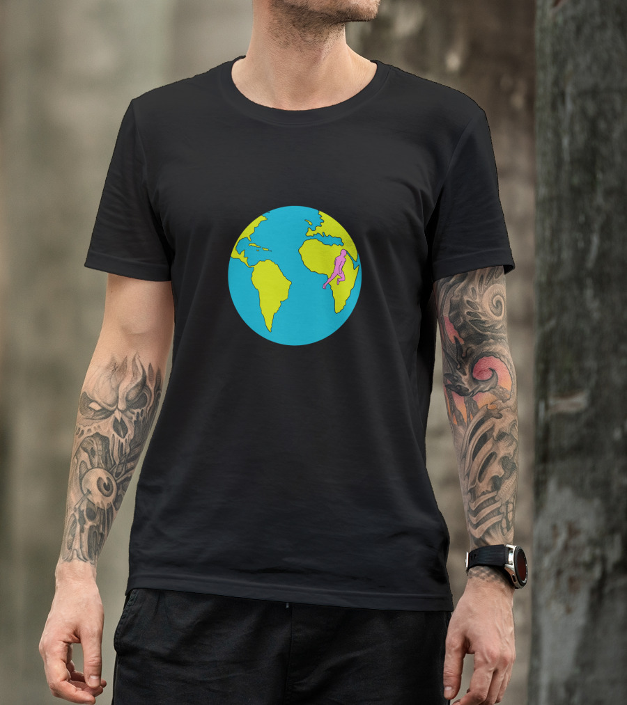 Marathon Runner Across Continents South America Africa Map T-Shirt