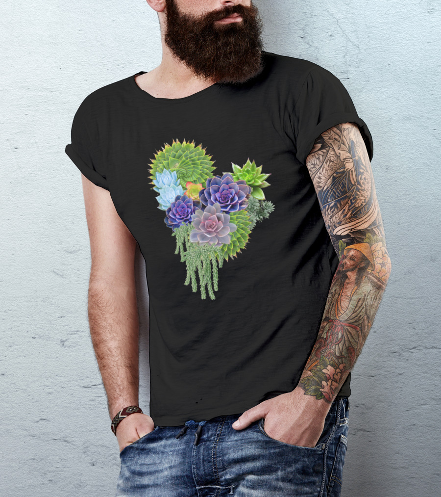 Succulent Story Vibrant Cactus Floral Arrangement T-Shirt
