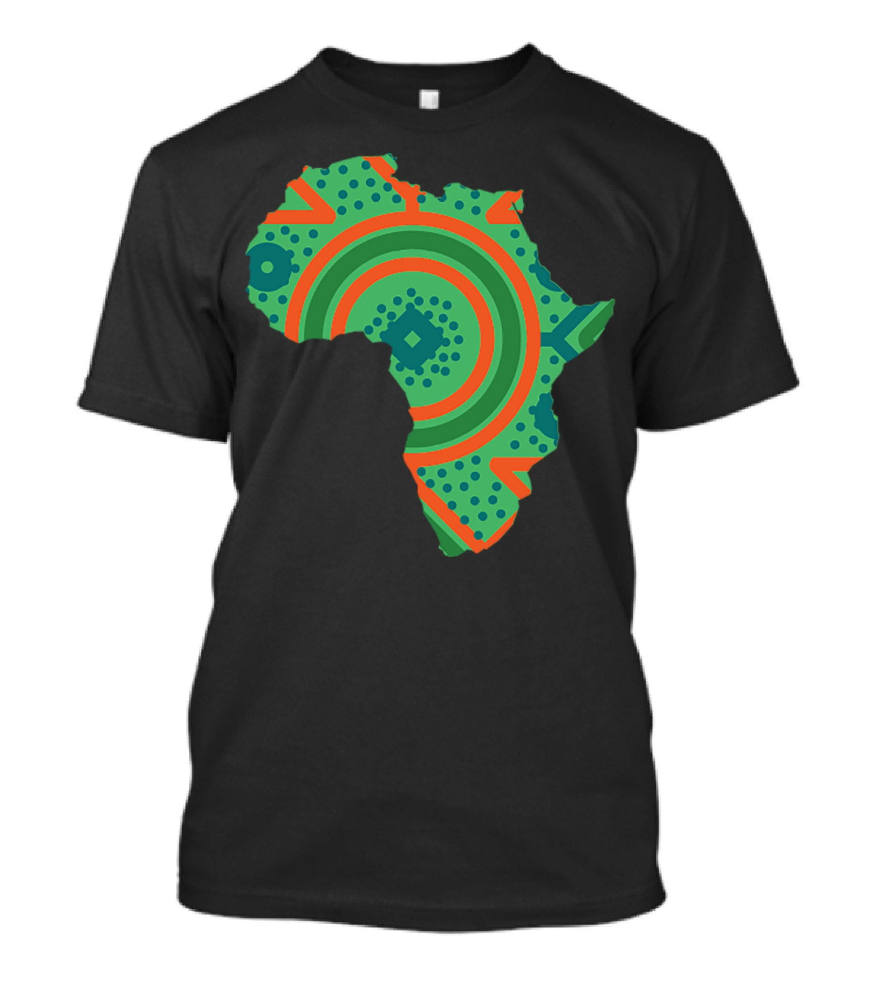 Ekhaya African Map Vibrant Geometric Patterns And Symbols T-Shirt