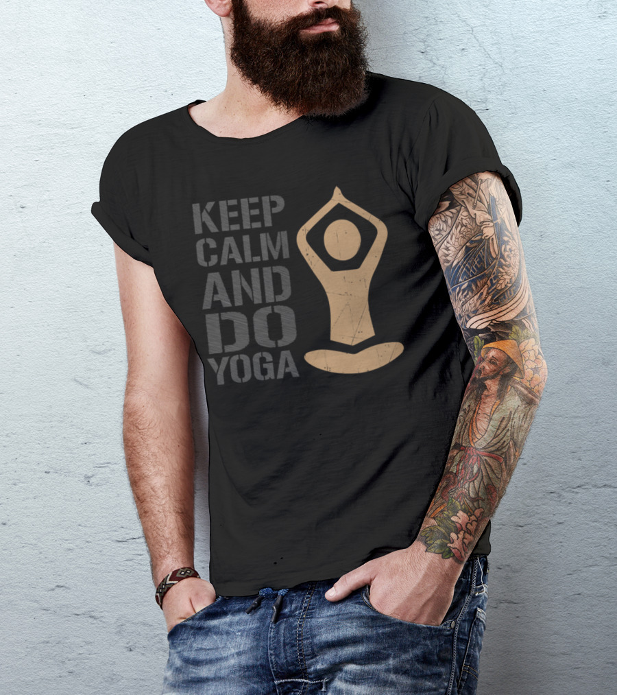 Keep Calm And Do Yoga Silhouette In Meditative Pose T-Shirt