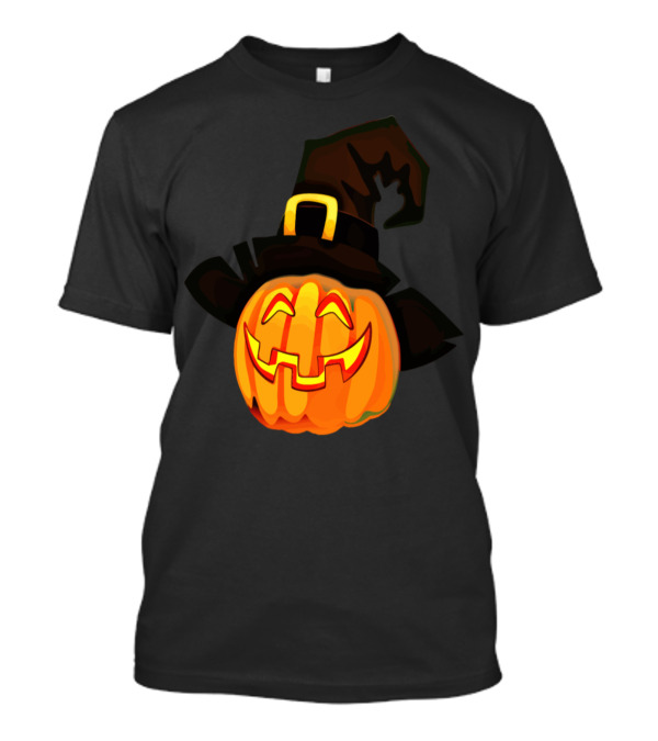 Halloween Pumpkin Witch Hat With Grinning Face T-Shirt