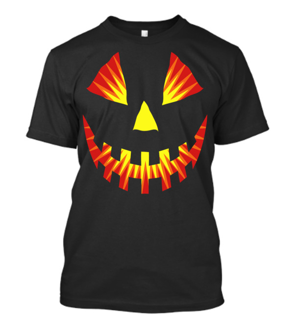 Pumpkin Head Flex Grinning Jack-O'-Lantern Face With Sharp Teeth T-Shirt