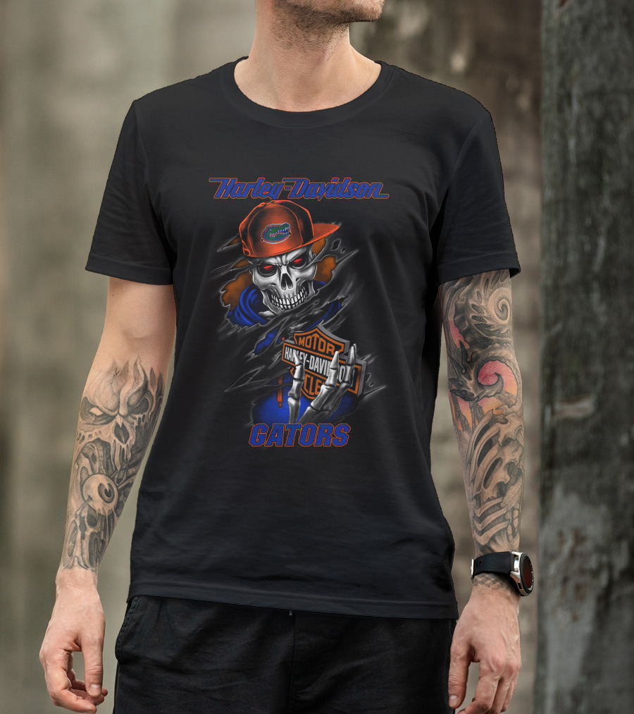 Harley Davidson Florida Gators Skull Hd 26-09 T-Shirt