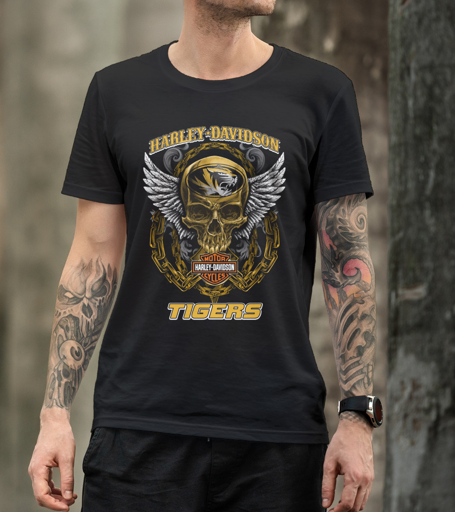 Harley Davidson Motor Cycles Tigers Missouri Tigers T-Shirt