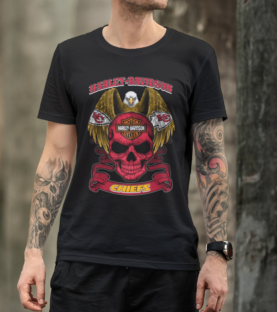 Harley Davidson Motor Cycles Kansas City Chiefs T-Shirt