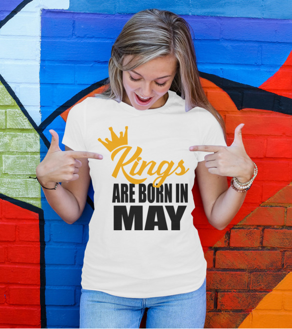 Kings Are Born In May Crown T-Shirt