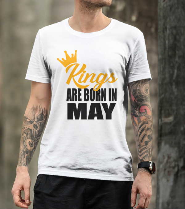 Kings Are Born In May Crown T-Shirt
