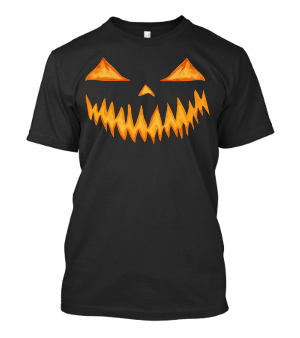Halloween Pumpkin Jack-O'-Lantern Fire Effect Face T-Shirt