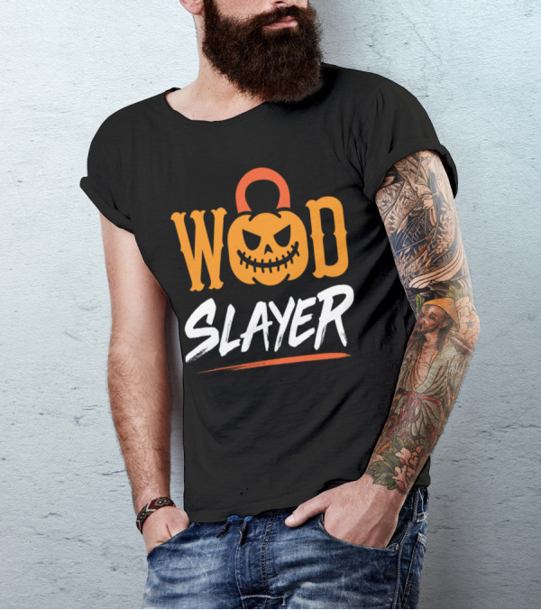WOD Slayer Pumpkin Kettlebell Halloween T-Shirt