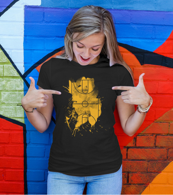 Basketball Court Splatter Art Version T-Shirt