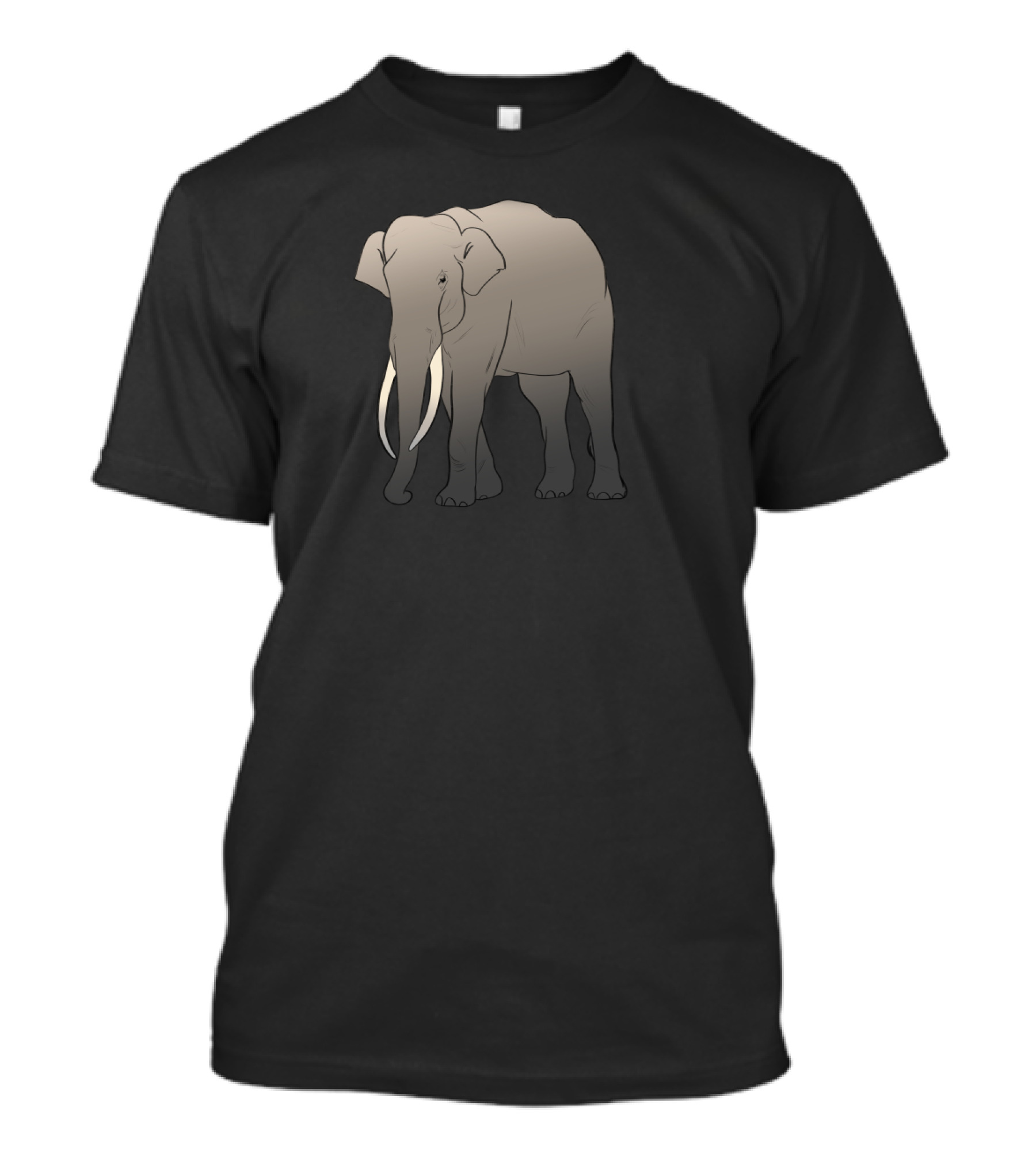 Asian Elephant Bull Wildlife Art Ivory T-Shirt