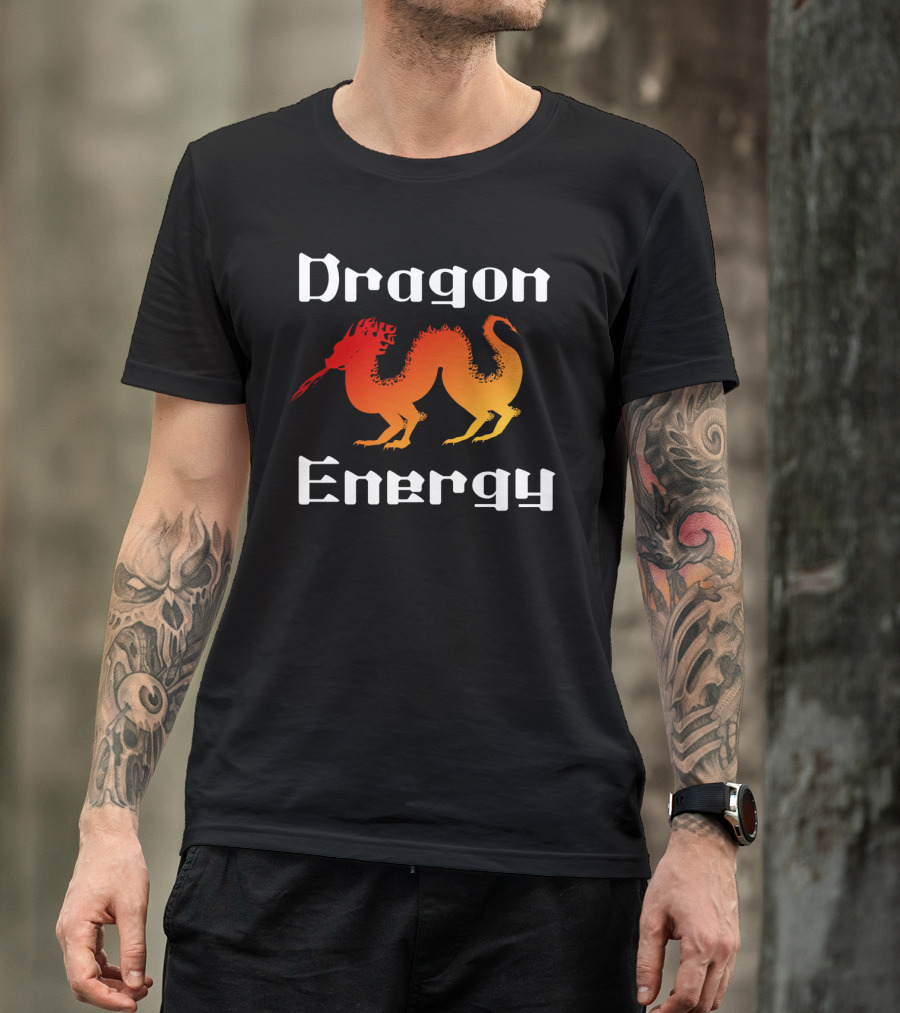 Dragon Energy Powerful Fantasy Symbol With Tribal Asian Influence T-Shirt