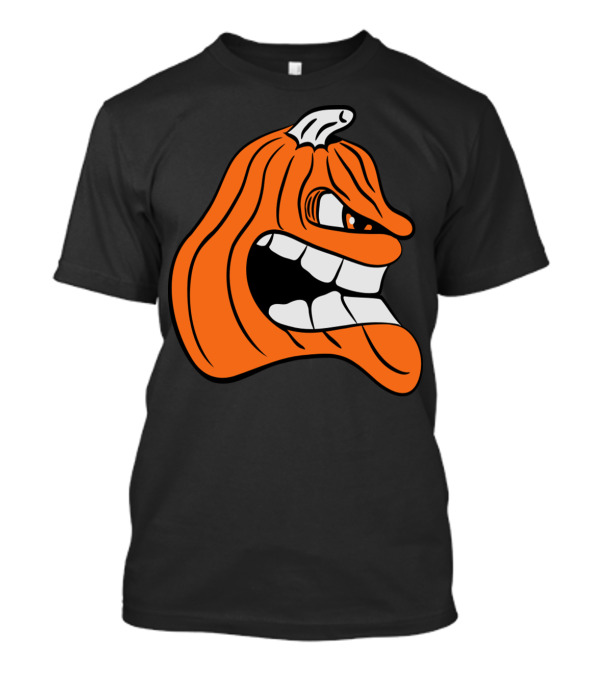 Angry Halloween Pumpkin Face With Fierce Expression T-Shirt