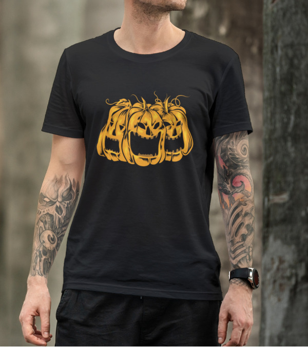 Scary Carved Jack-O'-Lantern Pumpkins Halloween T-Shirt