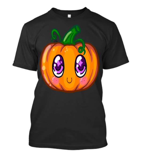 Kawaii Cute Little Monster Pumpkin With Big Purple Eyes T-Shirt
