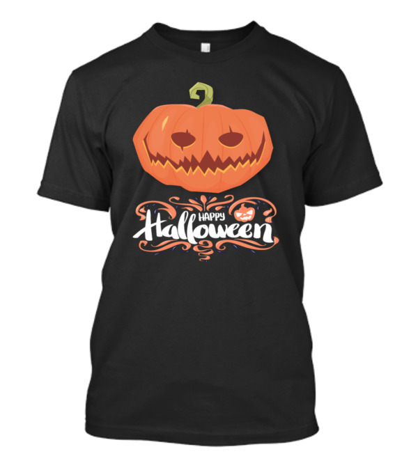 Happy Halloween Scary Pumpkin With Creepy Face T-Shirt