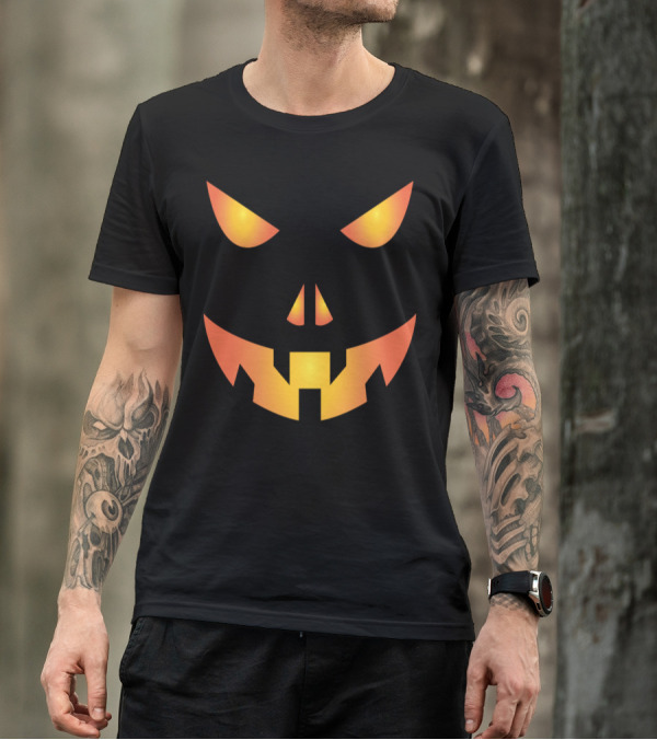 Jack-O'-Lantern Angry Face Pumpkin Halloween T-Shirt