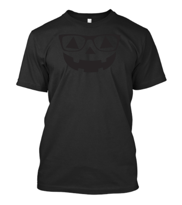 Geeky Jack-O'-Lantern With Glasses Halloween Pumpkin Face T-Shirt