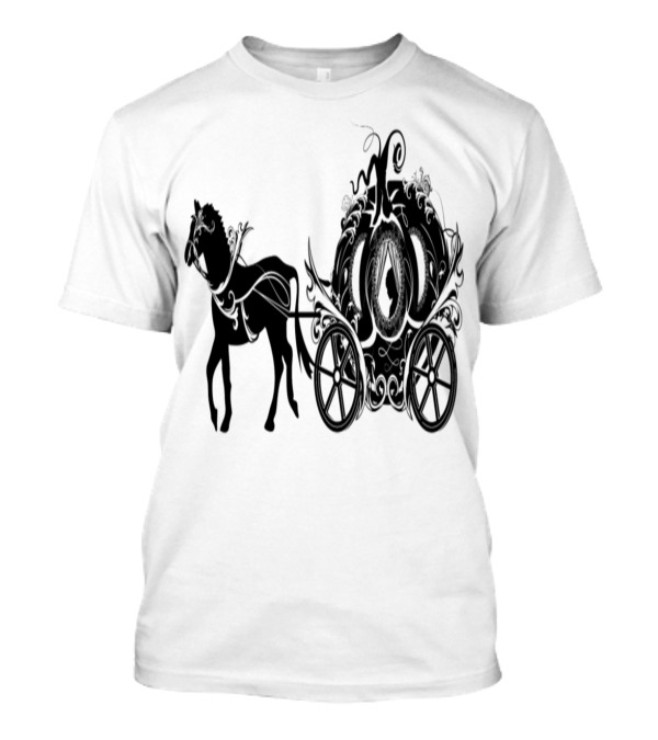 Cinderella Silhouette In Enchanted Pumpkin Carriage With Horse T-Shirt