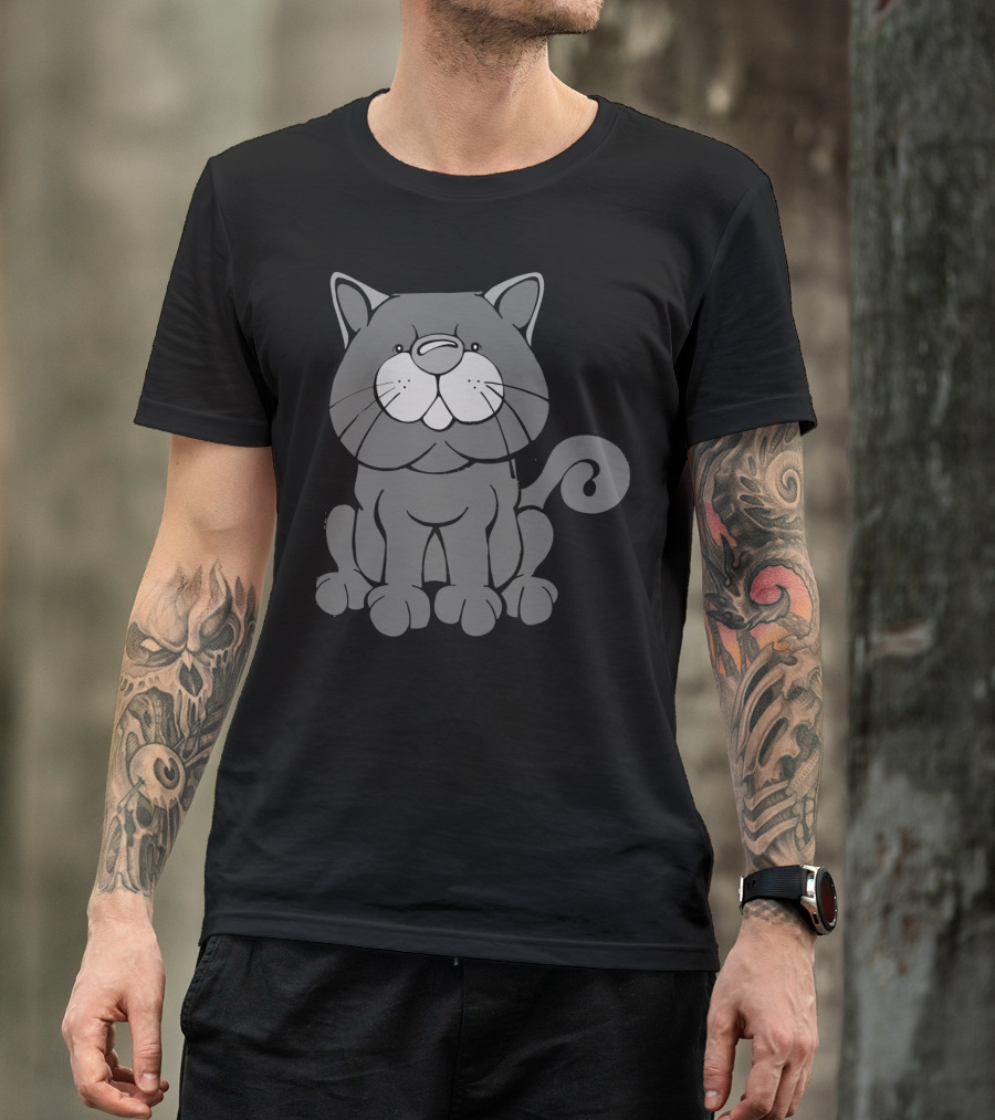British Shorthair Cartoon Cat T-Shirt