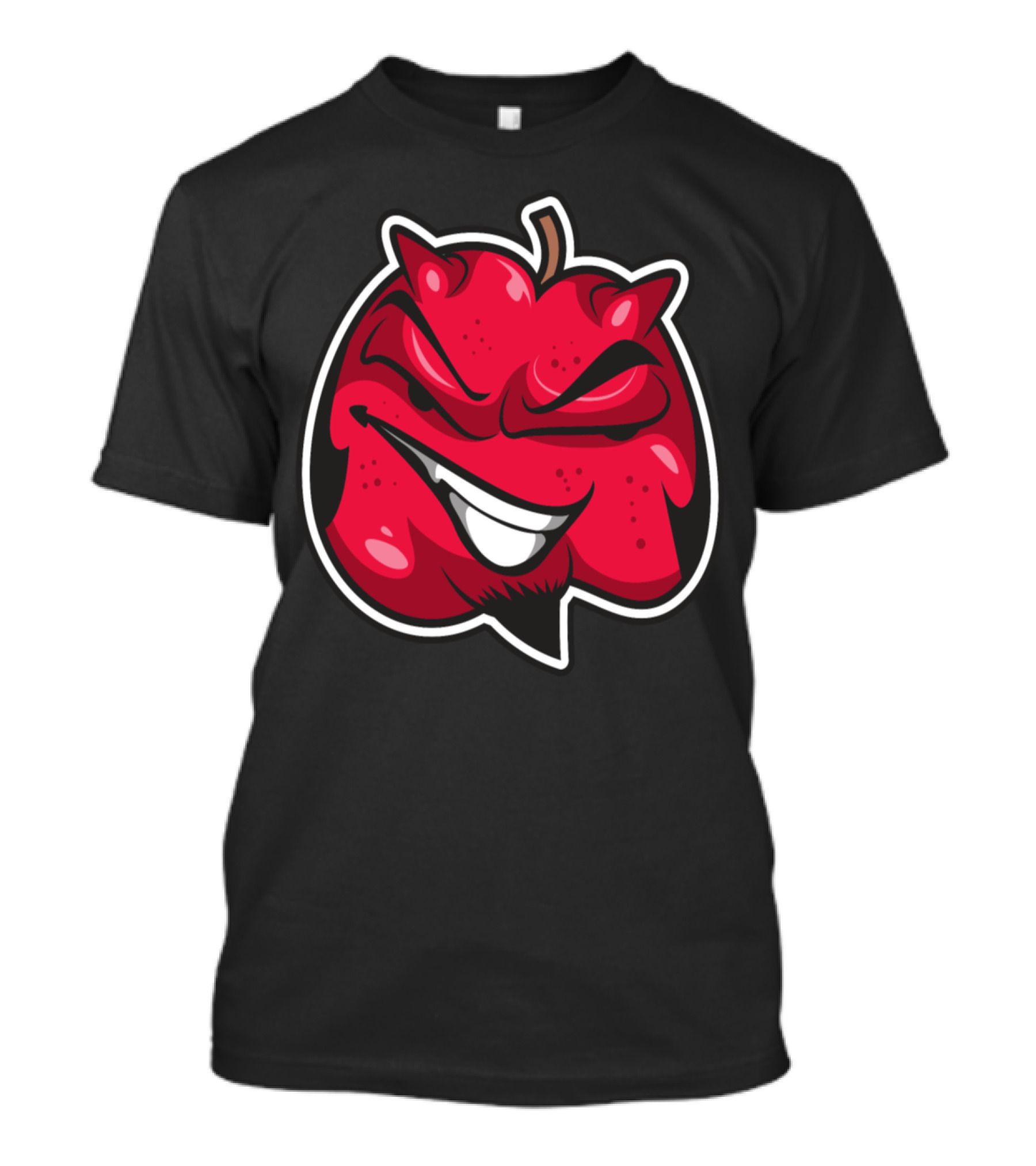 Evil Grinning Red Pumpkin With Goatee Halloween Humor T-Shirt