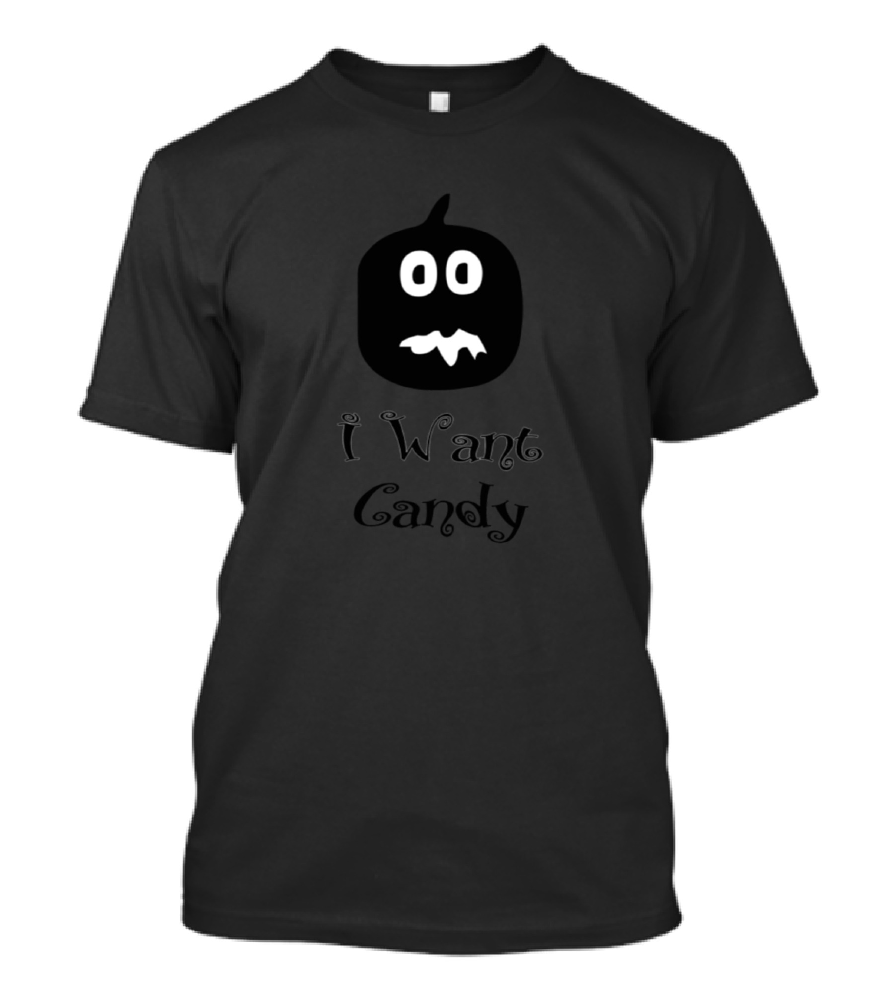 I Want Candy Halloween Pumpkin Face T-Shirt