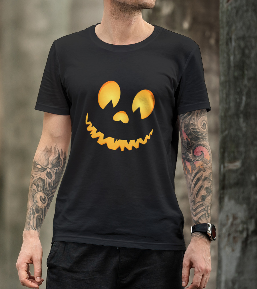 Halloween Pumpkin Scary Jack-O'-Lantern Face T-Shirt