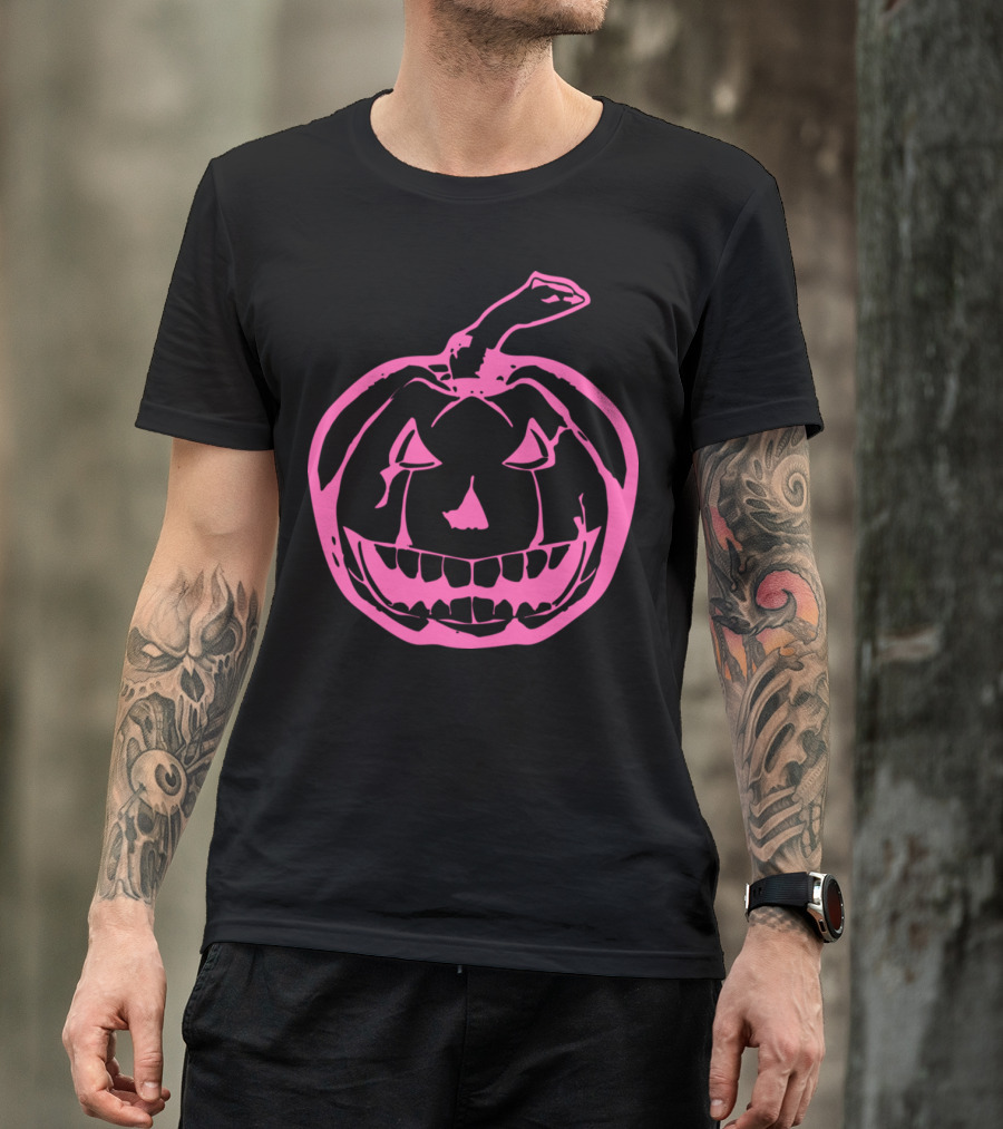 Pink Halloween Pumpkin Jack-O'-Lantern T-Shirt
