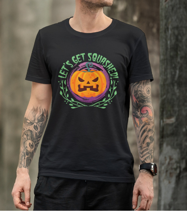 Let's Get Squashed Pumpkin Jack-o'-Lantern Halloween Fun T-Shirt