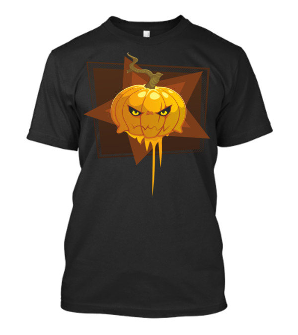 Halloween Pumpkin With Spooky Eyes In Star Frame T-Shirt