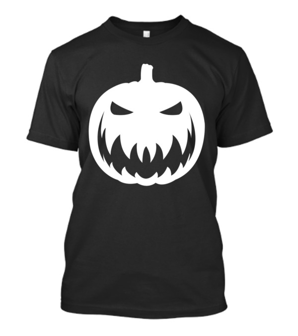 Creepy Pumpkin White Gothic Halloween Jack-O'-Lantern T-Shirt