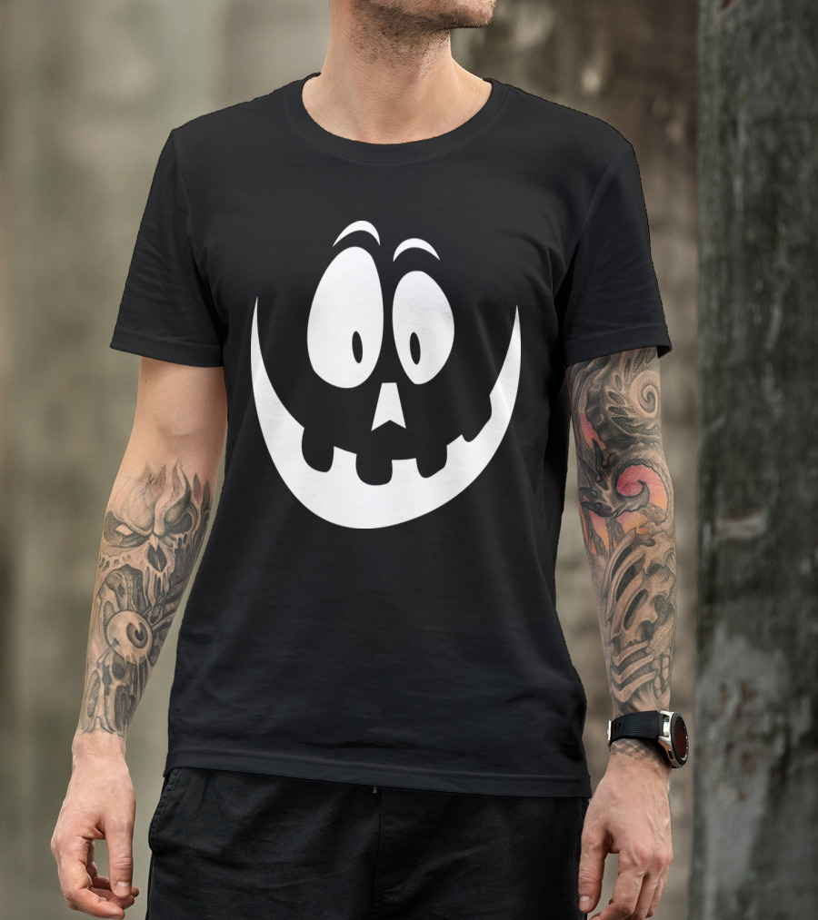Grinning Pumpkin Face Spooky Jack-O'-Lantern Expression T-Shirt