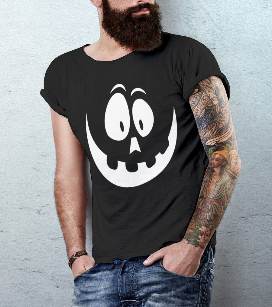 Grinning Pumpkin Face Spooky Jack-O'-Lantern Expression T-Shirt