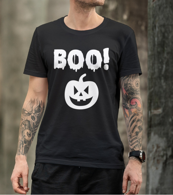 Boo Pumpkin Jack-O'-Lantern Halloween T-Shirt