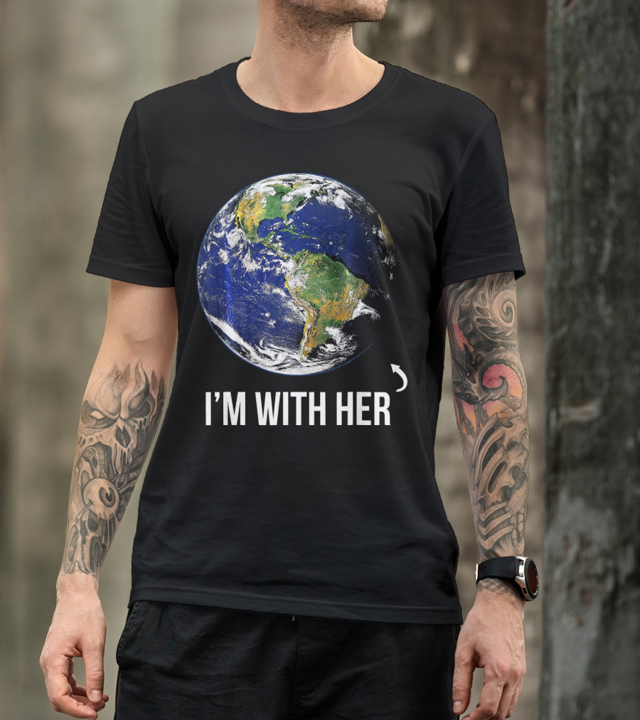 I'm With Her Earth Arrow T-Shirt