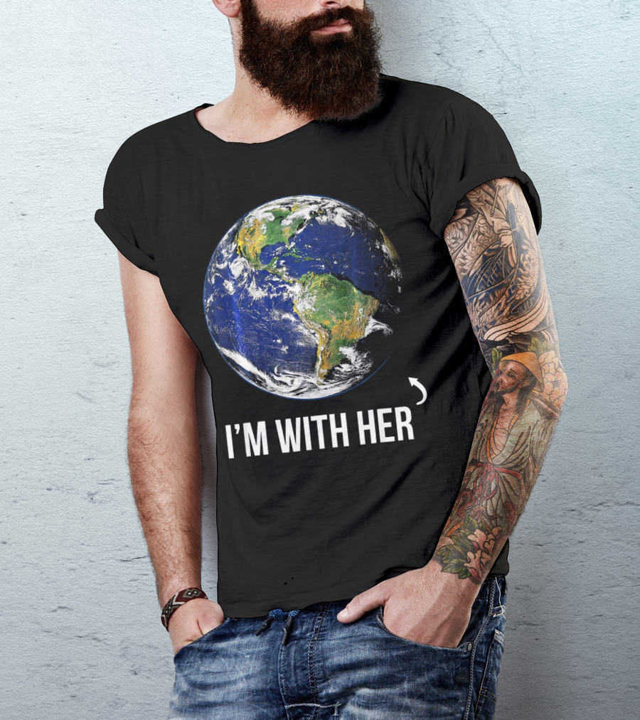 I'm With Her Earth Arrow T-Shirt