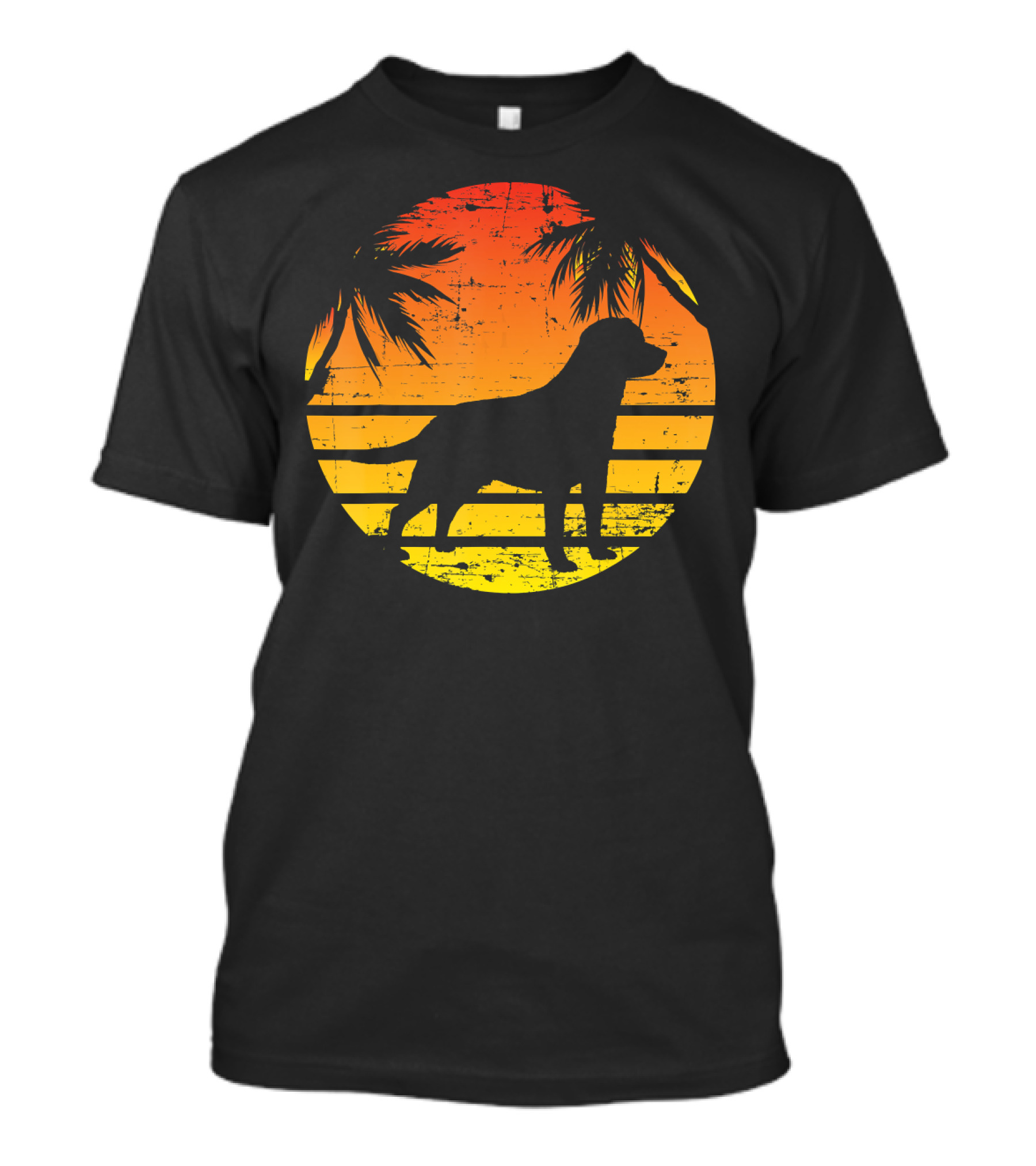 Vintage Labrador Retriever Sunset Tropical T-Shirt