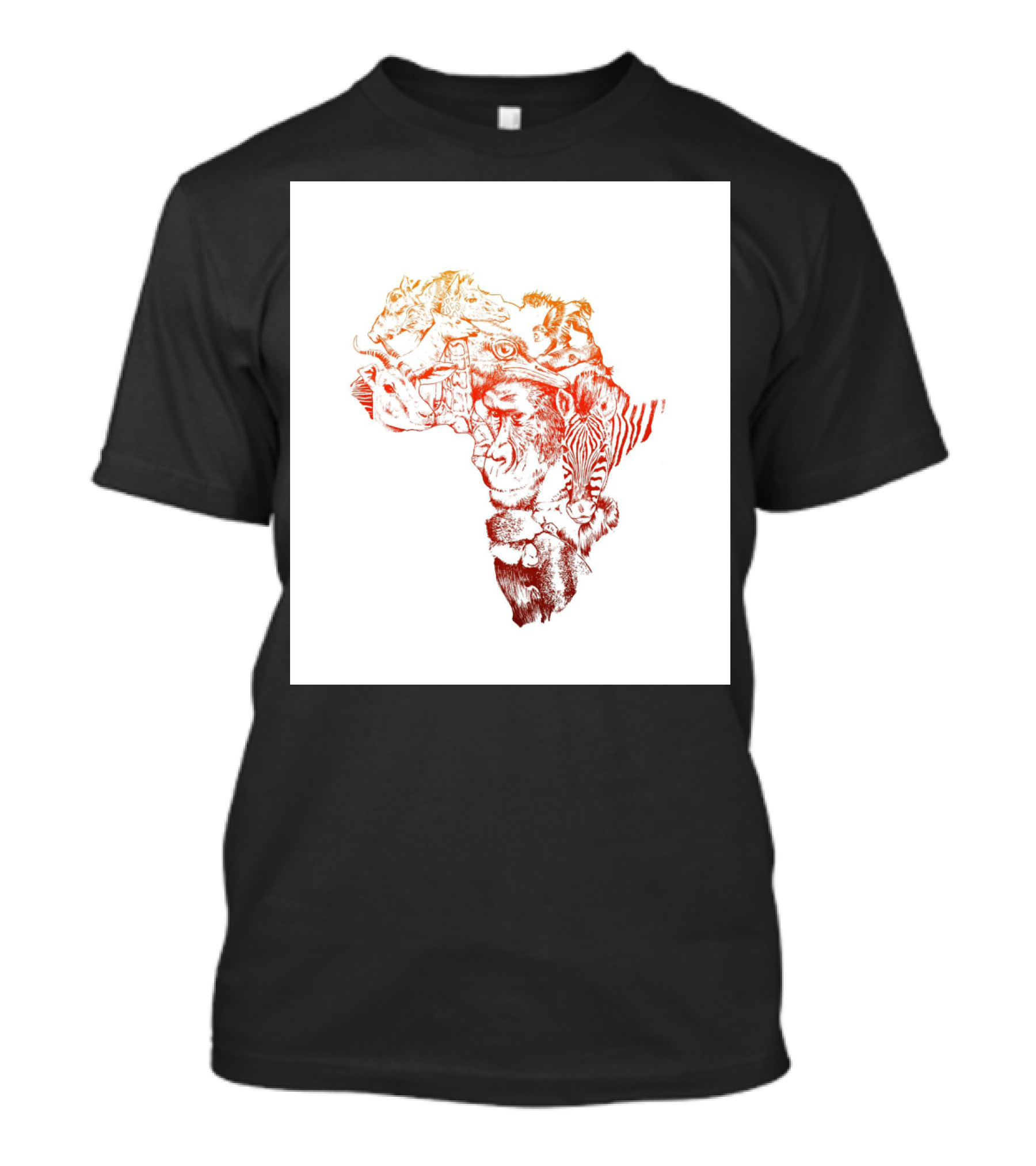 Map Of Africa Animals Safari Wildlife T-Shirt