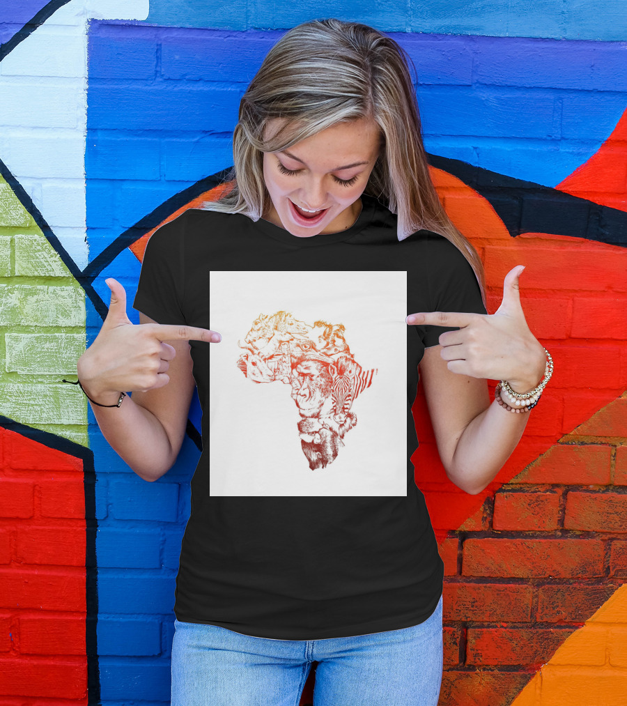 Map Of Africa Animals Safari Wildlife T-Shirt