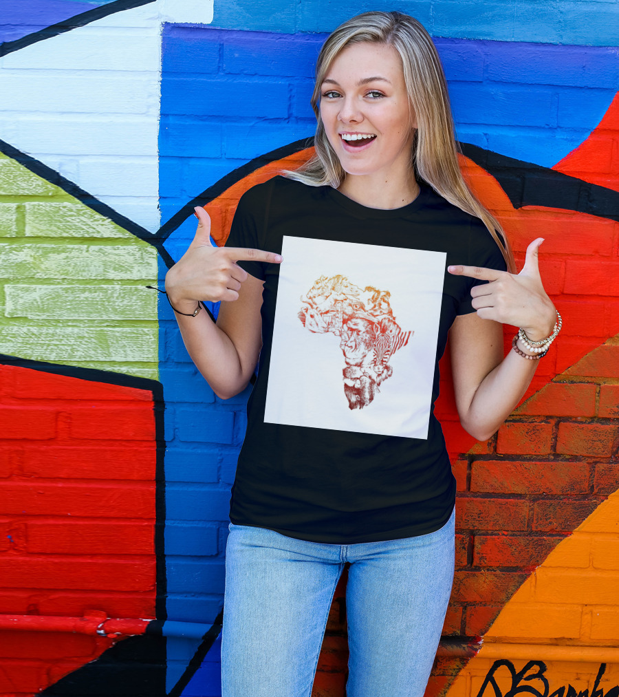 Map Of Africa Animals Safari Wildlife T-Shirt