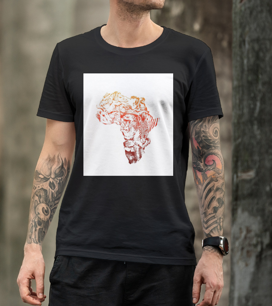Map Of Africa Animals Safari Wildlife T-Shirt