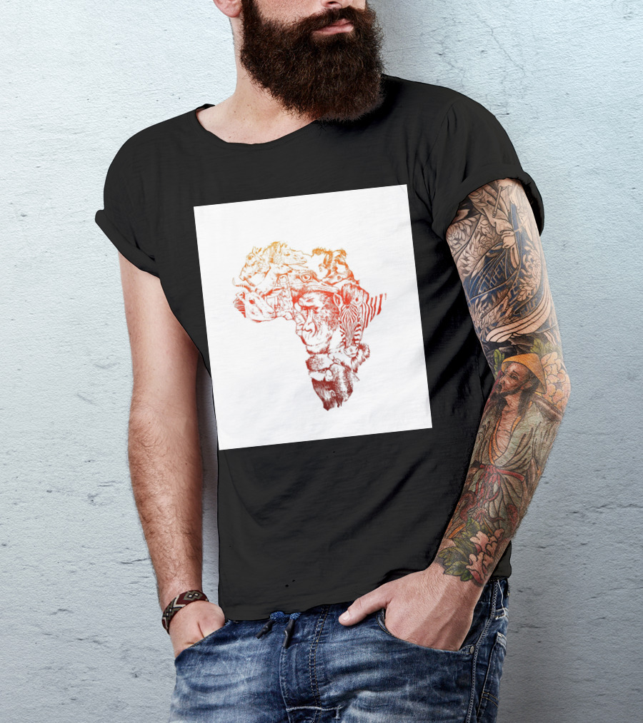 Map Of Africa Animals Safari Wildlife T-Shirt